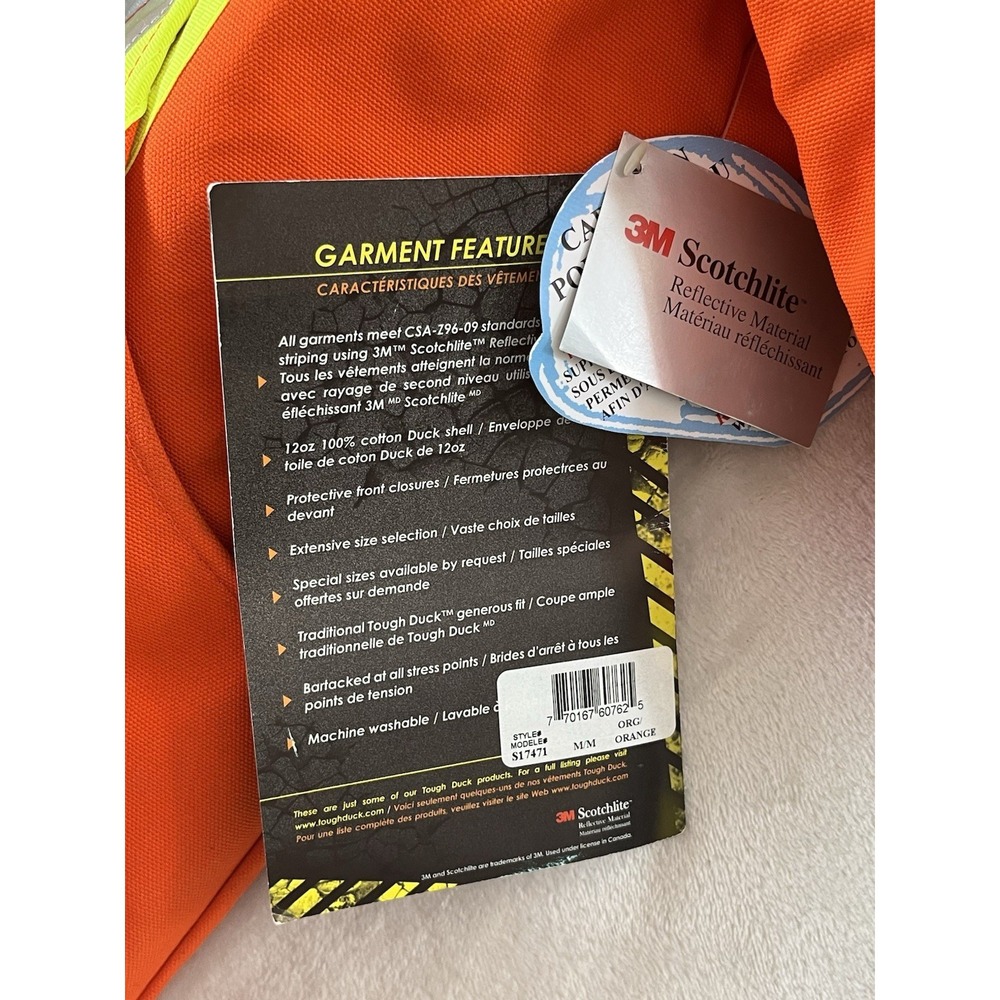 Tough Duck Mens Med Extreme Coat S117471 & Bibs S75471 Hi-Vis 4-In-1 Safety NWT - Picture 3 of 11
